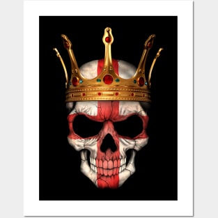 English Flag Skull with Crown Posters and Art